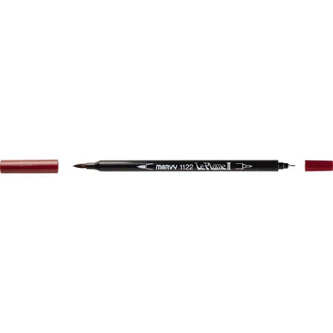 MARVY Le Plume II Dual Tip Marker English Red