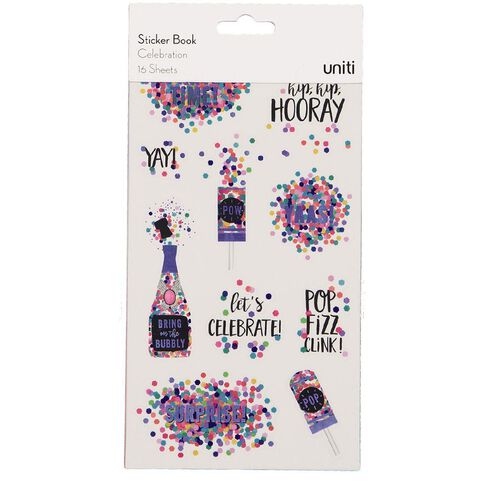 Uniti Celebration Sticker Book 16 Sheets
