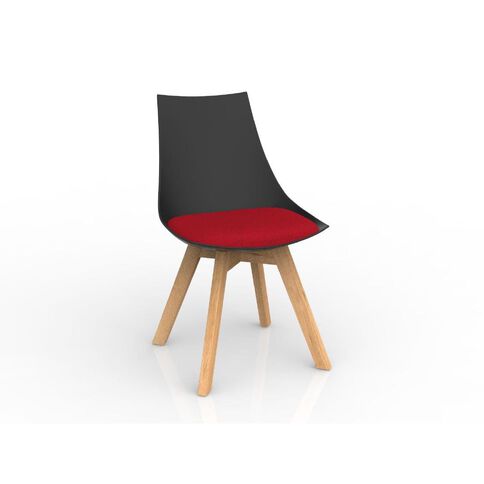 Luna Black Chilli Oak Base Chair Red Mid