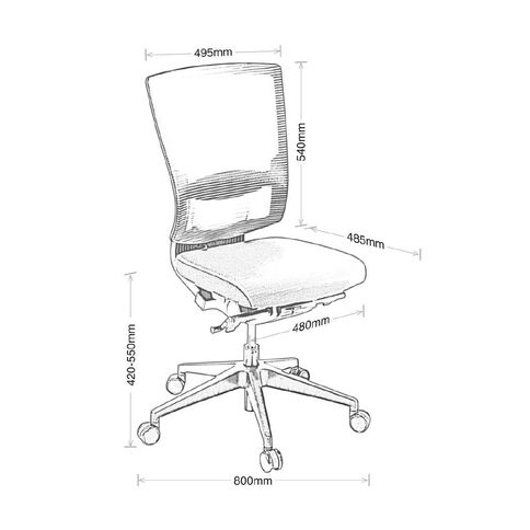 Eden Cloud Ergo Mesh Highback Chair Charcoal