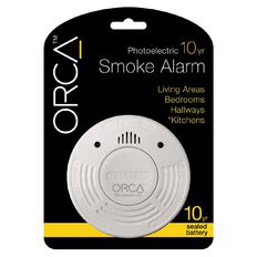 Orca Photoelectric Smoke Alarm 10 Year Long Life Battery with Hush