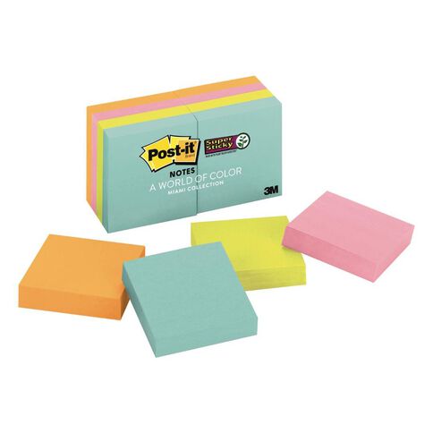 Post-It Miami Collection Super Sticky Notes 8 Pack