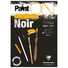 Clairefontaine PaintON Pad Black A4 20 sheet Black