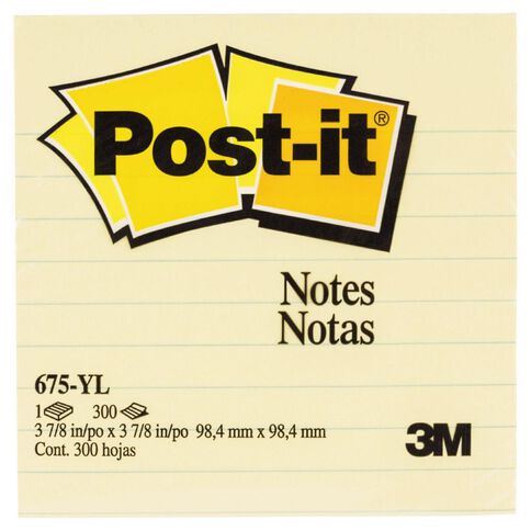 Post-It Notes 675-Yl 98.4mm x 98.4mm Yellow Mid