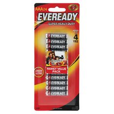 Eveready Super Heavy Duty Batteries AAA 24 Pack