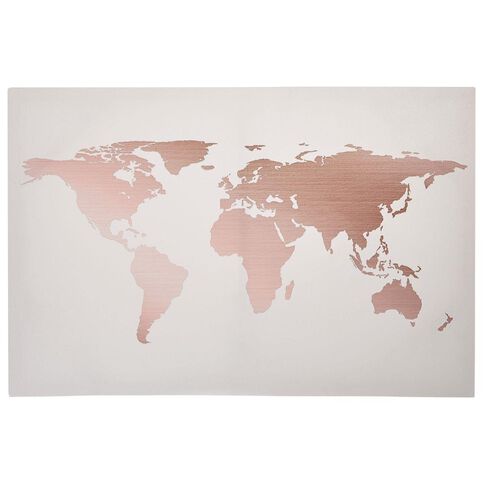 uniti rose crush canvas world map 90cm x 60cm x 100
