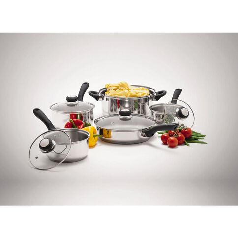 Living & Co Stainless Steel Cookware Set Stainless Steel 5 Pack