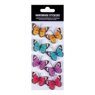 Handmade Sticker Tropical Butterfly Citrus Orchid 8pc