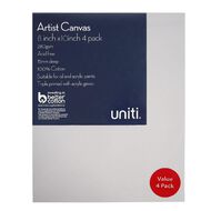 Uniti Value Blank Canvas 8in x 10in 4 Pack