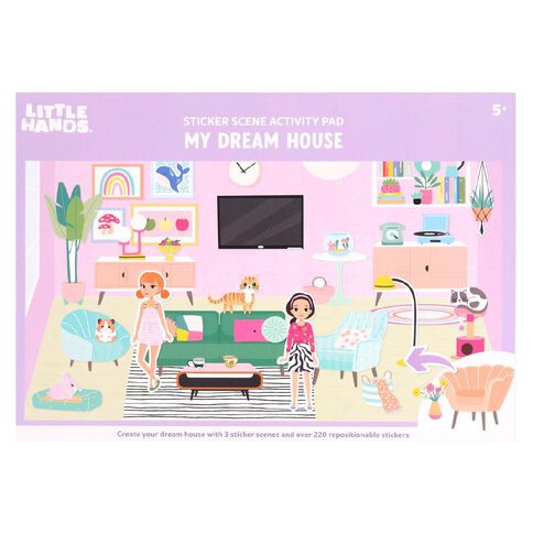 Little Hands Reuseable Sticker Scene Pad My Dream House A3