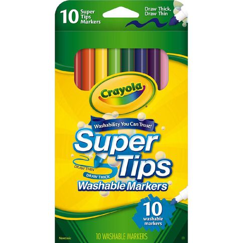 Crayola Super Tip Markers 10 Pack Multi-Coloured 10 Pack