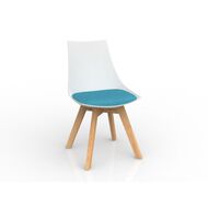 Luna White Ice Oak Base Chair Blue Mid