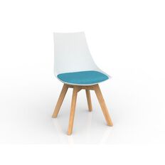 Luna White Ice Oak Base Chair Blue Mid