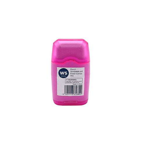WS Pencil Sharpener and Eraser Combo Pink