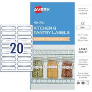 Avery Printable Kitchen & Pantry Labels 66mm x 15mm 80 Labels