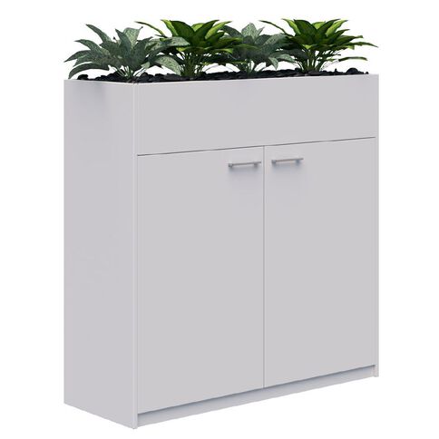 Rapid H Door STO Planter with Plants 1200 x 1200 Silver