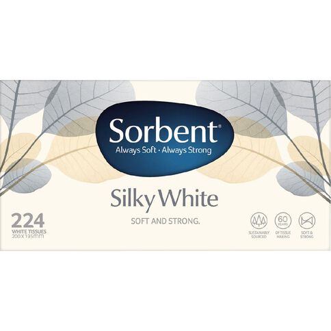 Sorbent Facial Tissues White 224 Sheet White