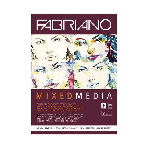 Fabriano Mixed Media Art Pad 250GSM 40 Sheets A4