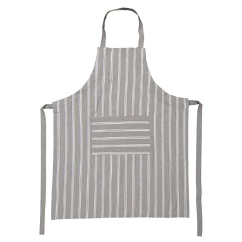 Living & Co Country Stripe Apron Charcoal 70cm x 90cm