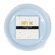 Party Inc Paper Side Plates 18cm Pastel Blue Mid 20 Pack