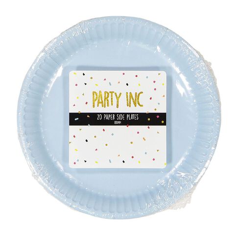 Party Inc Paper Side Plates 18cm Pastel Blue Mid 20 Pack