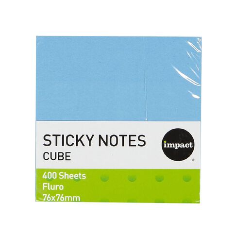 WS Yellow Sticky Notes 76mm x 76mm 400 Sheet Cube