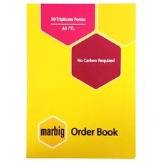 Marbig Order Book Triplicate 50 Leaf Yellow A5
