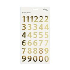 Uniti Numbers Foil Gold 1 Sheet