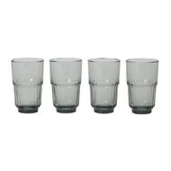 Living & Co Gatsby Glass Tall 400ml Grey 4 Pack
