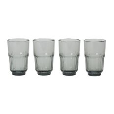 Living & Co Gatsby Glass Tall 400ml Grey 4 Pack