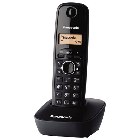 Panasonic KX-TG1611 Single Cordless Handset Black Black