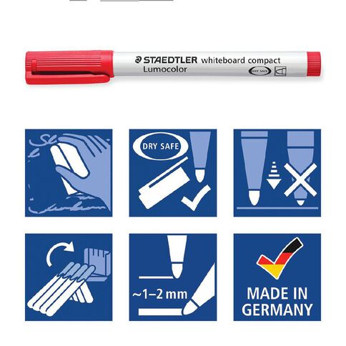 Staedtler Lumocolor Whiteboard Compact Markers Assorted 4 Pack