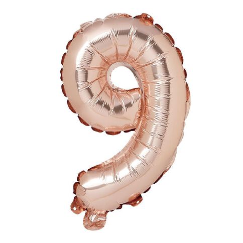 Artwrap Party Foil Balloon Number 9 Rose Gold 35cm