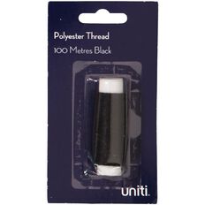 Uniti Polyester Thread Black 100m
