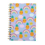 Kookie Pineapple A5 Spiral Notebook Rainbow