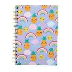 Kookie Pineapple A5 Spiral Notebook Rainbow