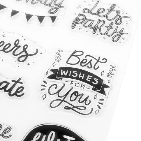 Uniti Stencil Celebration Stamps Clear 7 Pack