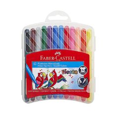 Faber-Castell Fiesta Fibre-tip Pens Plastic Case of 12
