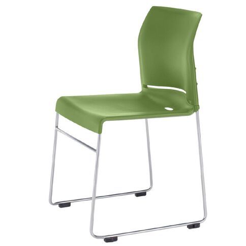Buro Seating Envy Stacking Chair Green Reflective Silver Frame Green