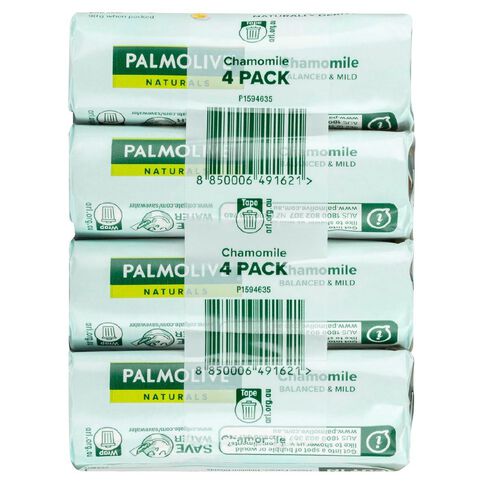 Palmolive Naturals Chamomile Balanced & Mild Soap 90g 4 Pack White