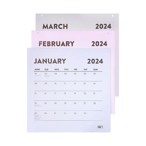 Desk Tribe Wall Calendar Refills 2024
