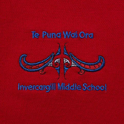 Schooltex Invercargill Middle School Long Sleeve Polo with Embroidery