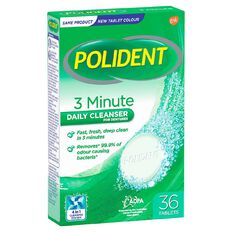 Polident Denture 3 Minute Daily Cleanser Tablets 36 Pack