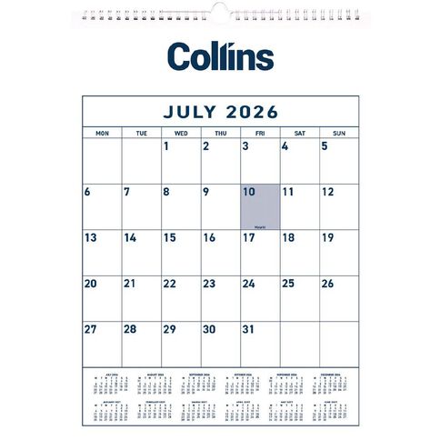Collins Calendar Mid Year A3 Month To View 2026 2027