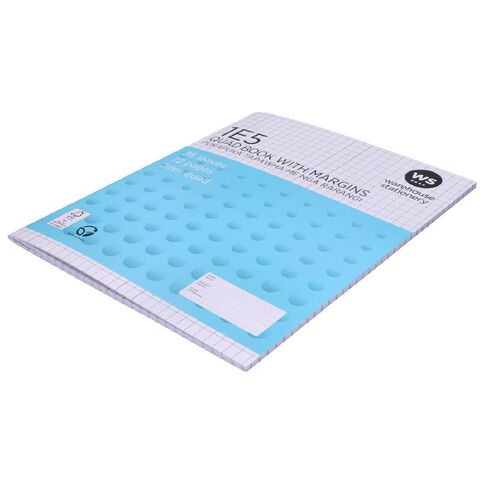 WS Exercise Book 1E5 7mm Quad 36 Leaf Plus Margin Blue