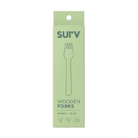 SURV. Wooden Forks Natural 20 Pack