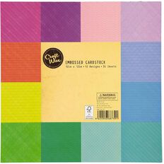 Uniti Value Cardstock Embossed 12in x 12in 36 Sheets Assorted