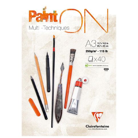 Clairefontaine PaintON Pad White A3 40 sheet White