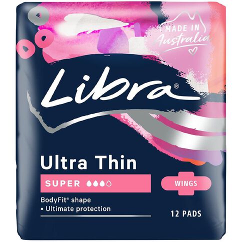Libra Super Ultra Thin Pads with Wings 12 Pack