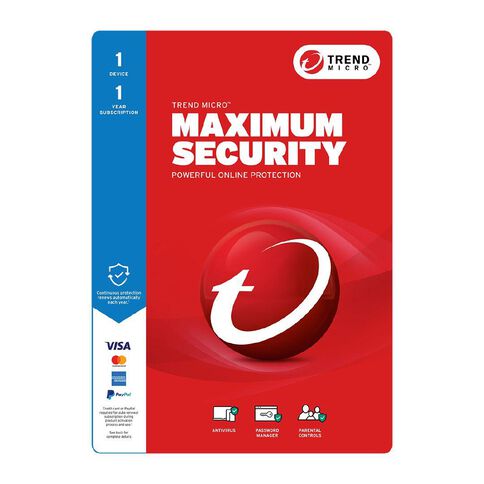 Trend Micro Maximum Security Pro 1 Device 1 Year
